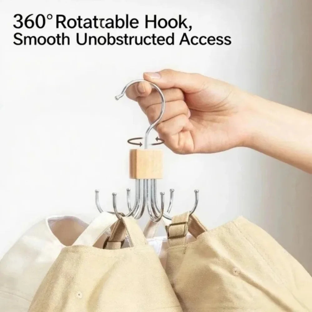 360° Rotating Belt & Accessory Hanger – Foldable Closet Organizer