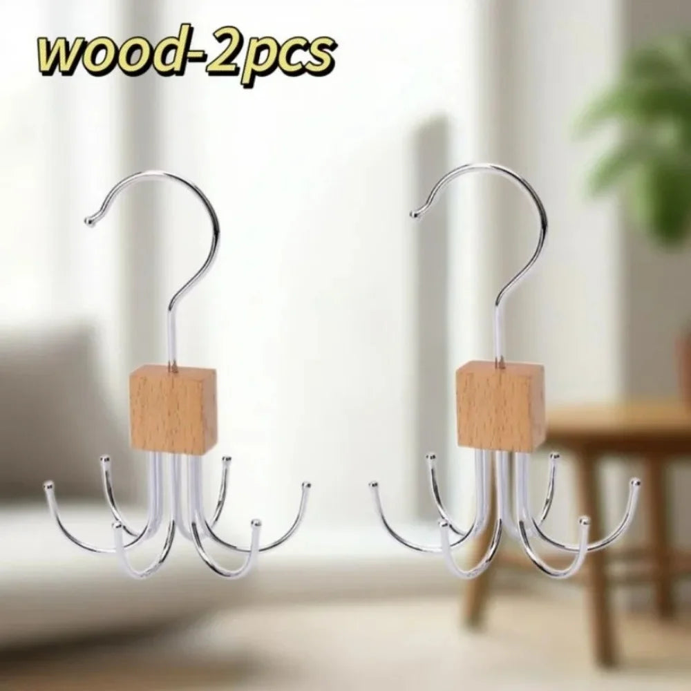360° Rotating Belt & Accessory Hanger – Foldable Closet Organizer