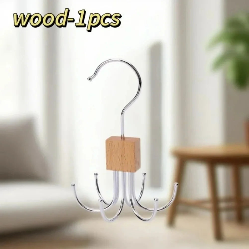 360° Rotating Belt & Accessory Hanger – Foldable Closet Organizer