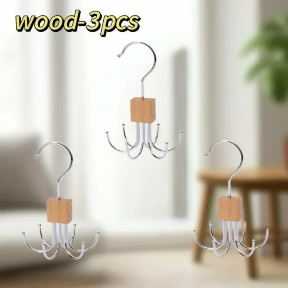 360° Rotating Belt & Accessory Hanger – Foldable Closet Organizer