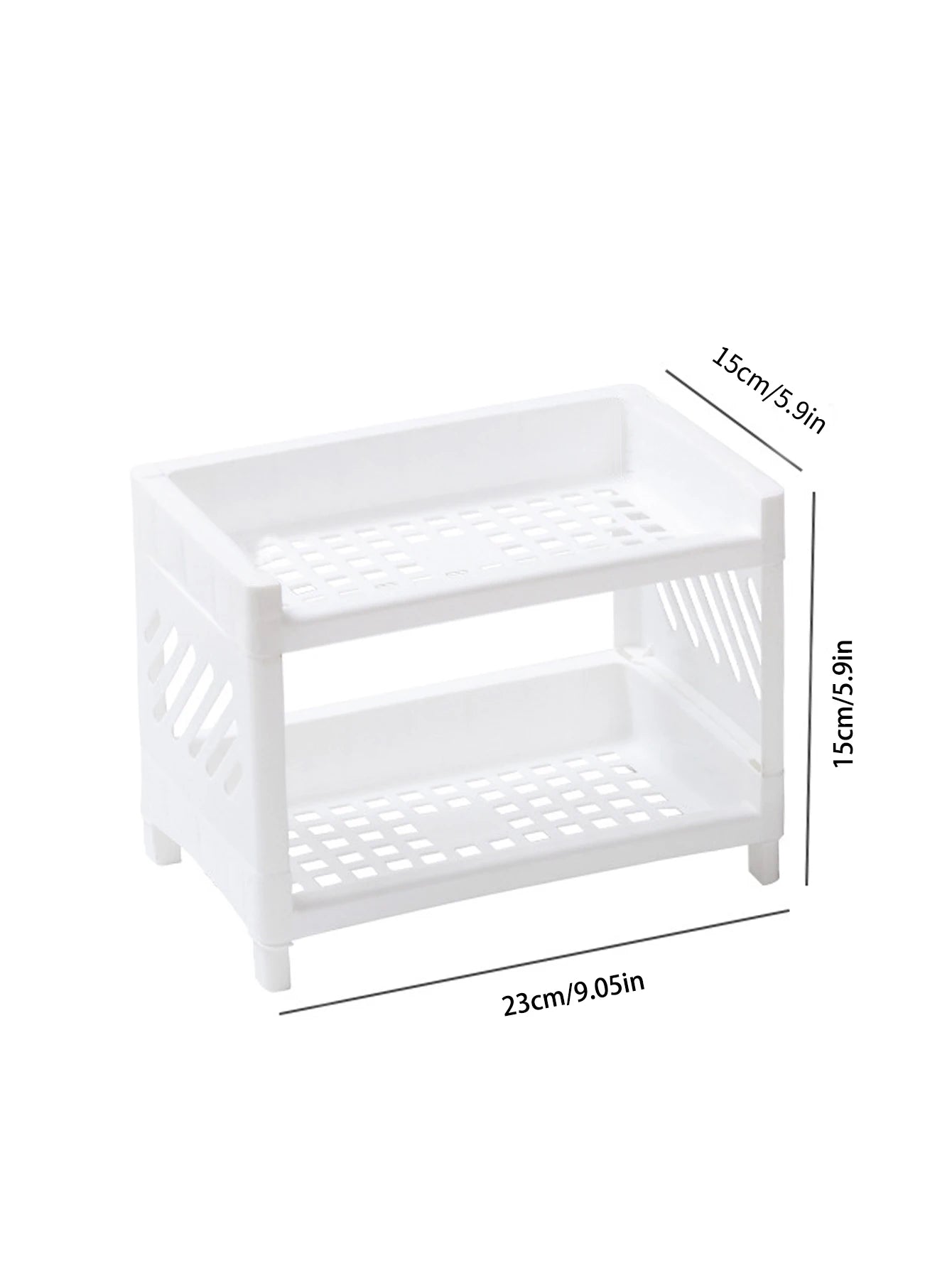 2-Tier Plastic Storage Organizer Rack for Kitchen, Bathroom &amp; Home