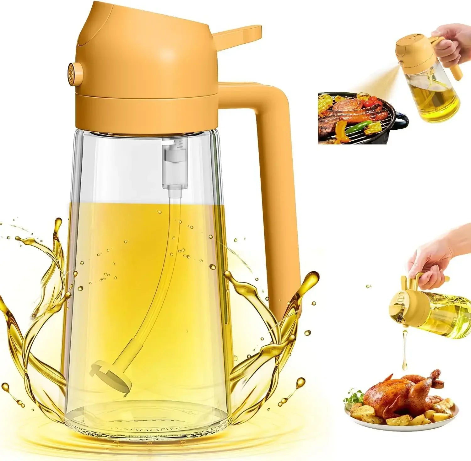 Glass Oil Spray Bottle Kitchen Oil Spray for Cooking Anti-leakage Olive Oil Storage Bottle for BBQ Salad Steak Kitchen Supplies