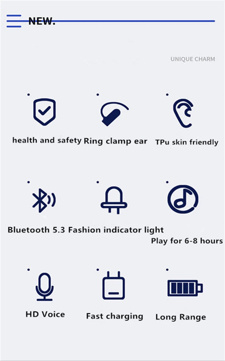 Open-Ear Wireless Bluetooth 5.3 Ear Clip Headphones with HD Stereo Sound