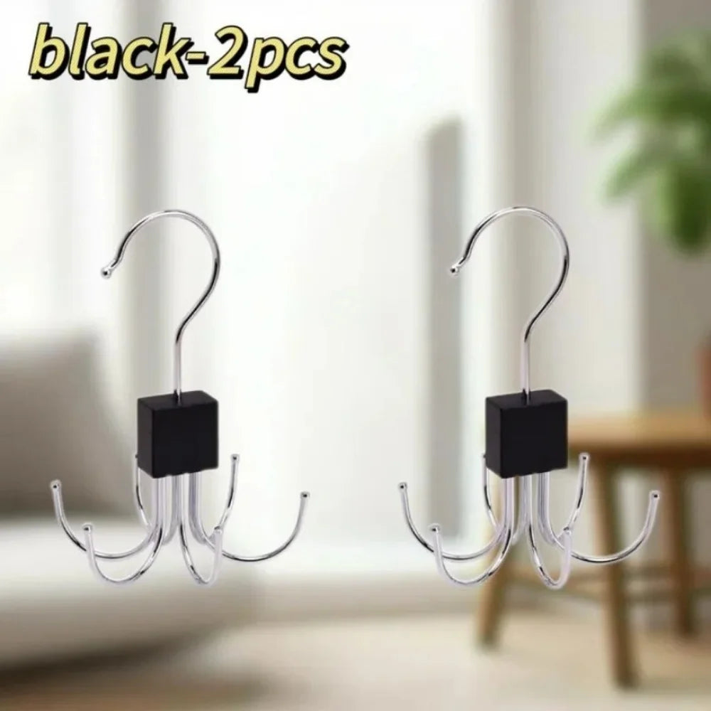 360° Rotating Belt & Accessory Hanger – Foldable Closet Organizer