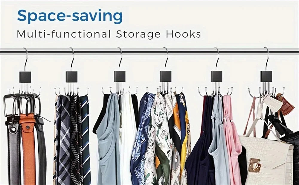 360° Rotating Belt & Accessory Hanger – Foldable Closet Organizer