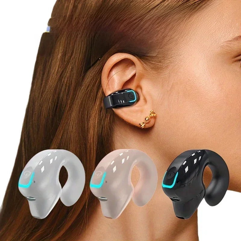 Open-Ear Wireless Bluetooth 5.3 Ear Clip Headphones with HD Stereo Sound