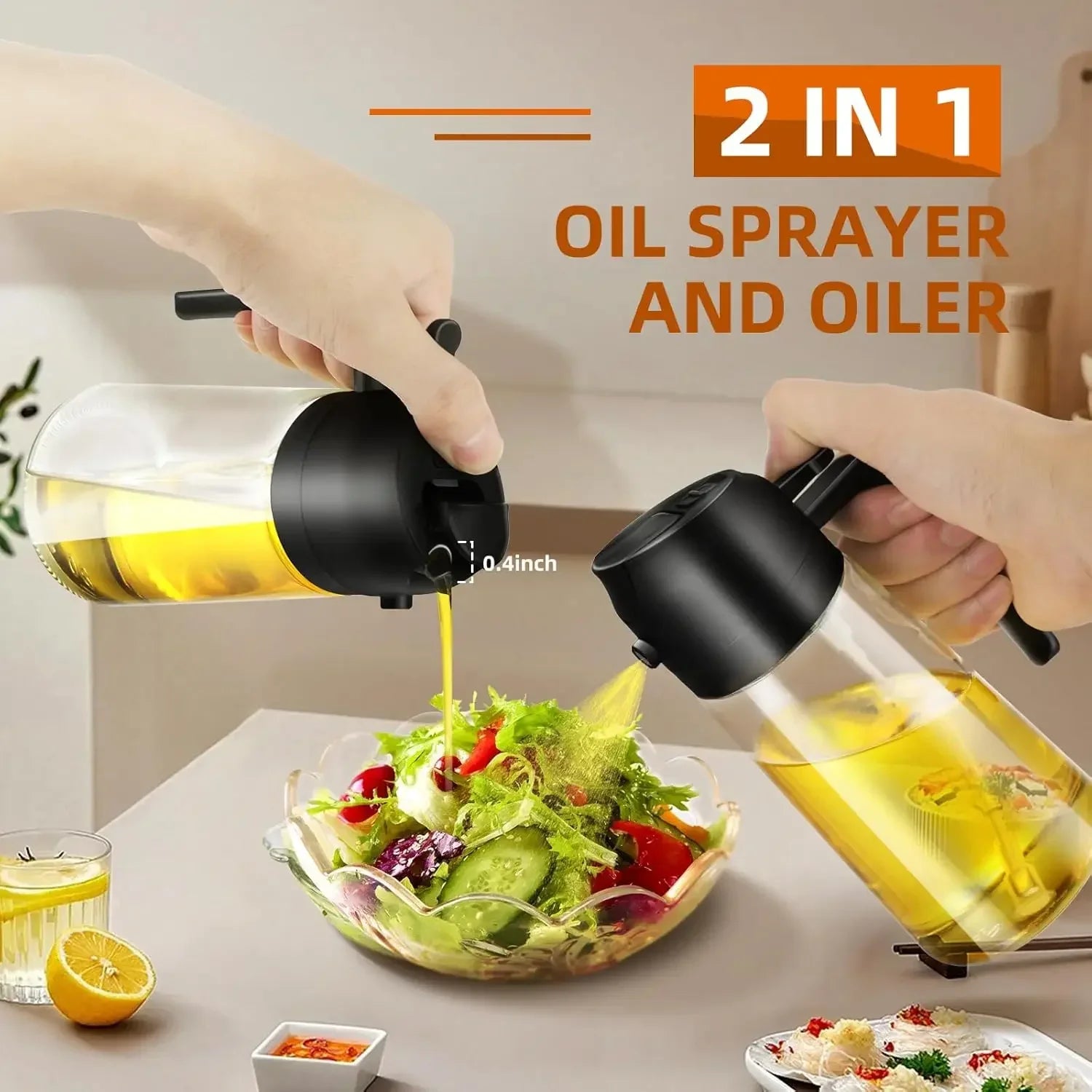 Glass Oil Spray Bottle Kitchen Oil Spray for Cooking Anti-leakage Olive Oil Storage Bottle for BBQ Salad Steak Kitchen Supplies