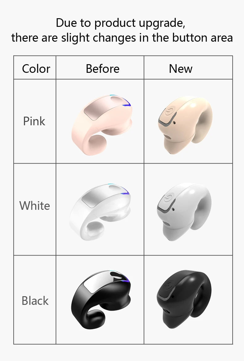 Open-Ear Wireless Bluetooth 5.3 Ear Clip Headphones with HD Stereo Sound