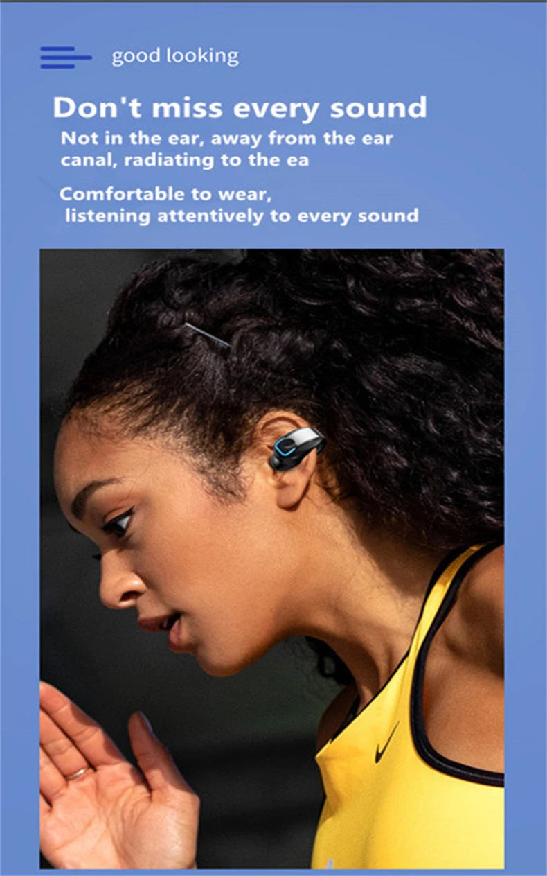 Open-Ear Wireless Bluetooth 5.3 Ear Clip Headphones with HD Stereo Sound