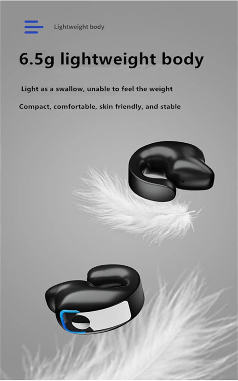 Open-Ear Wireless Bluetooth 5.3 Ear Clip Headphones with HD Stereo Sound