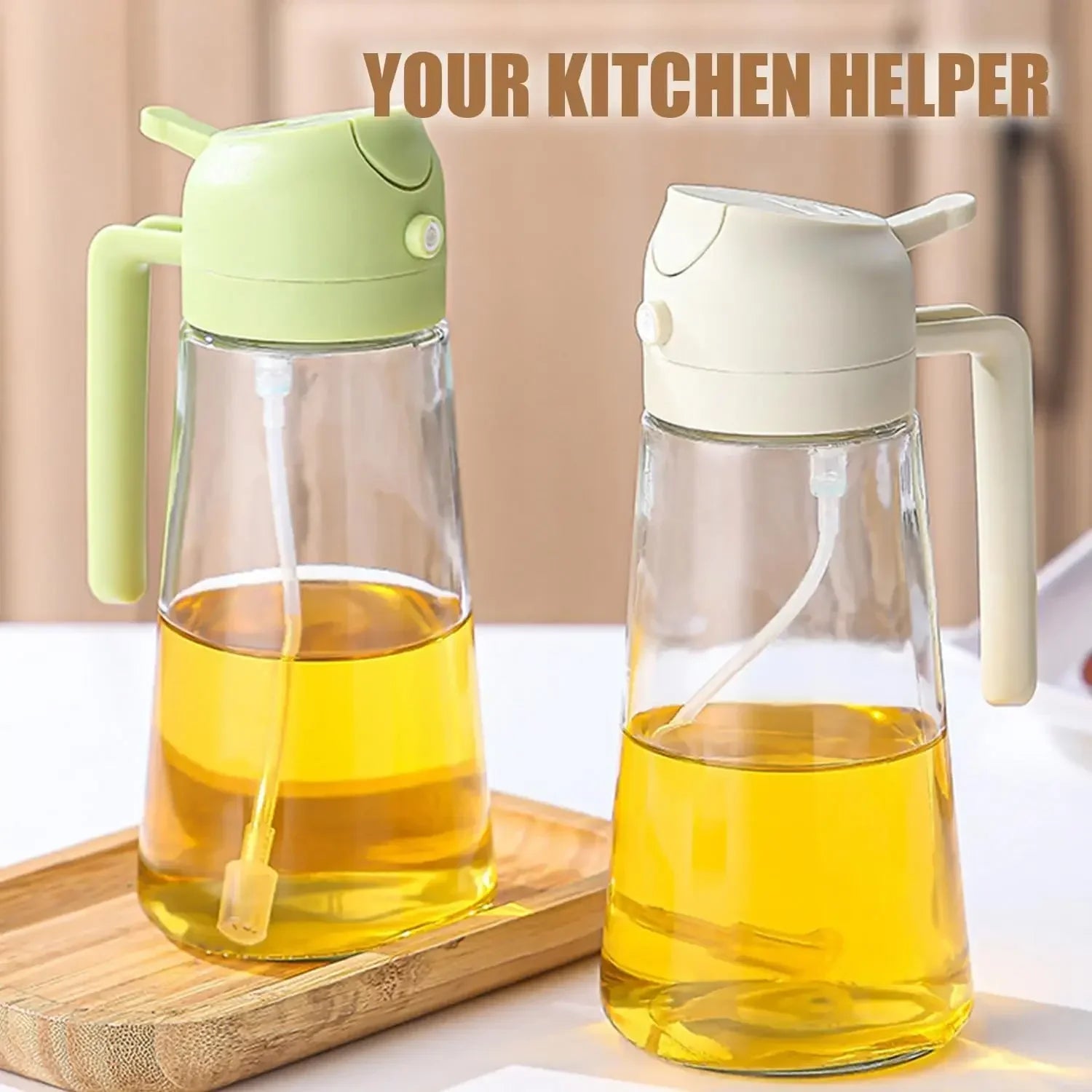 Glass Oil Spray Bottle Kitchen Oil Spray for Cooking Anti-leakage Olive Oil Storage Bottle for BBQ Salad Steak Kitchen Supplies