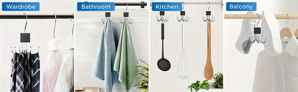 360° Rotating Belt & Accessory Hanger – Foldable Closet Organizer